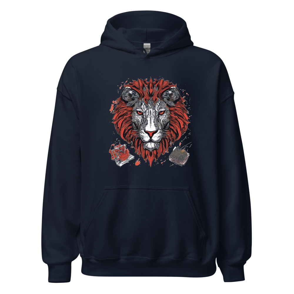 Navy Hoodie with print art