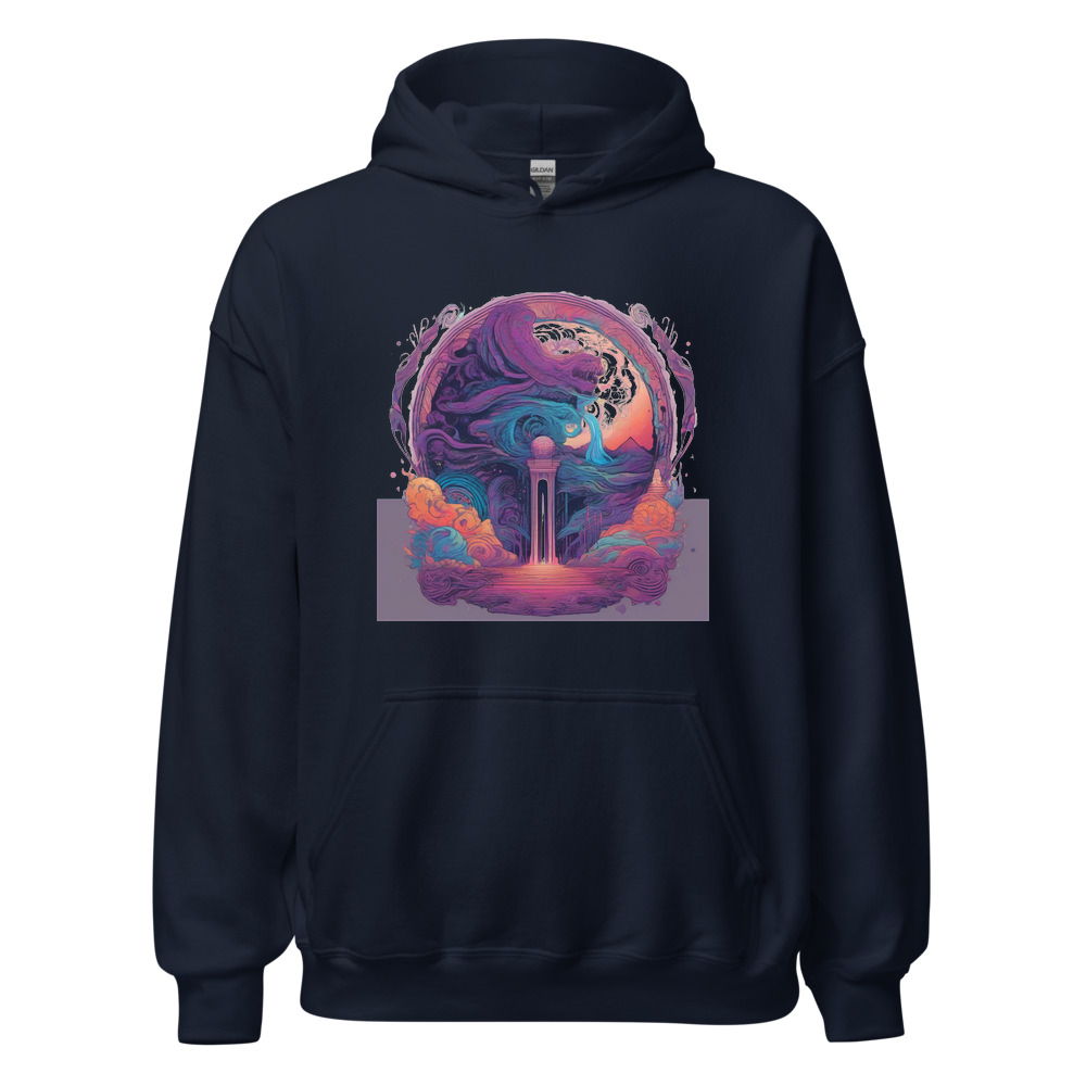 Navy Hoodie with print art