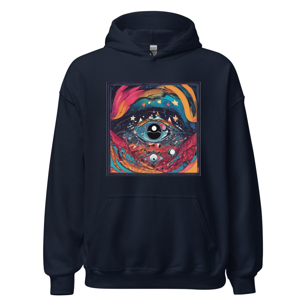 Navy Hoodie with print art