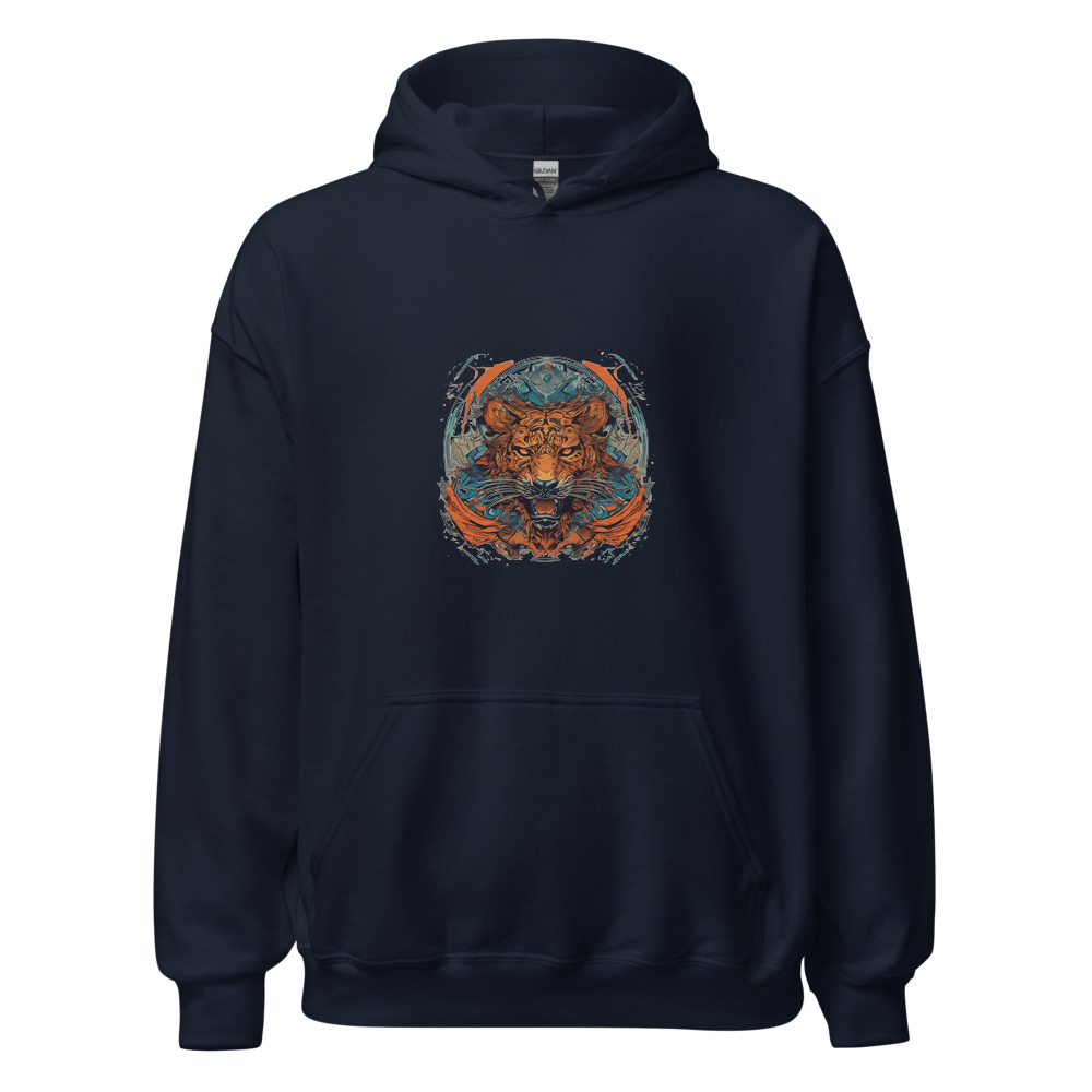 Navy Hoodie with print art