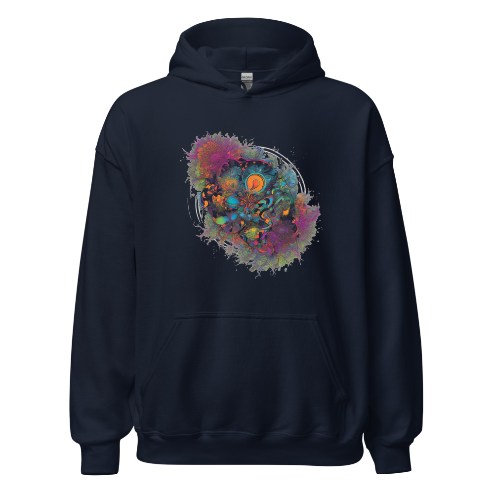Navy Hoodie with print art