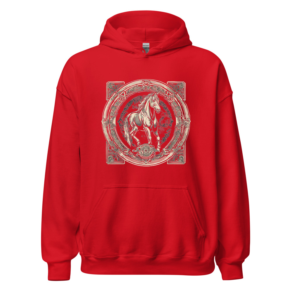 Red Hoodie with print art