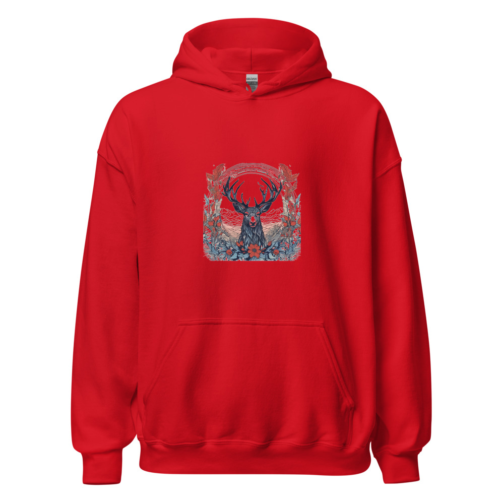 Red Hoodie with print art
