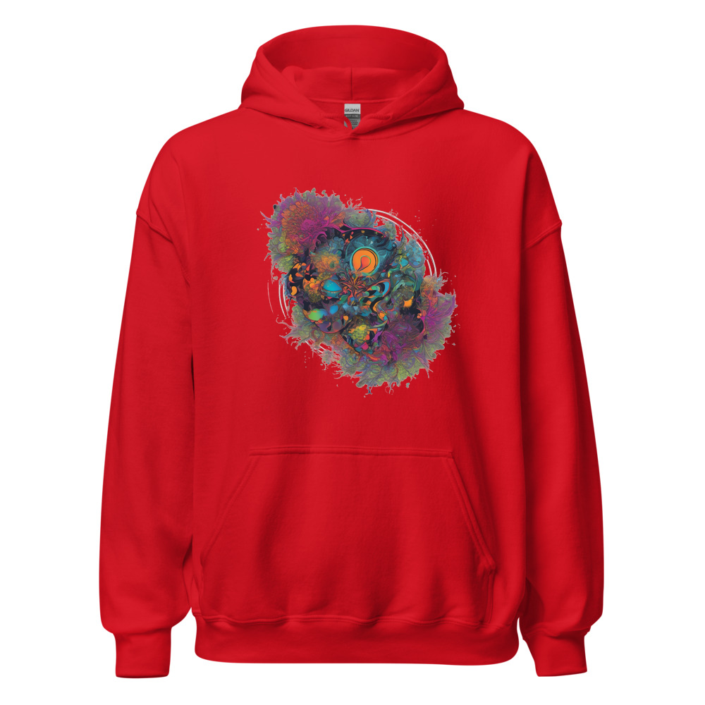 Red Hoodie with print art