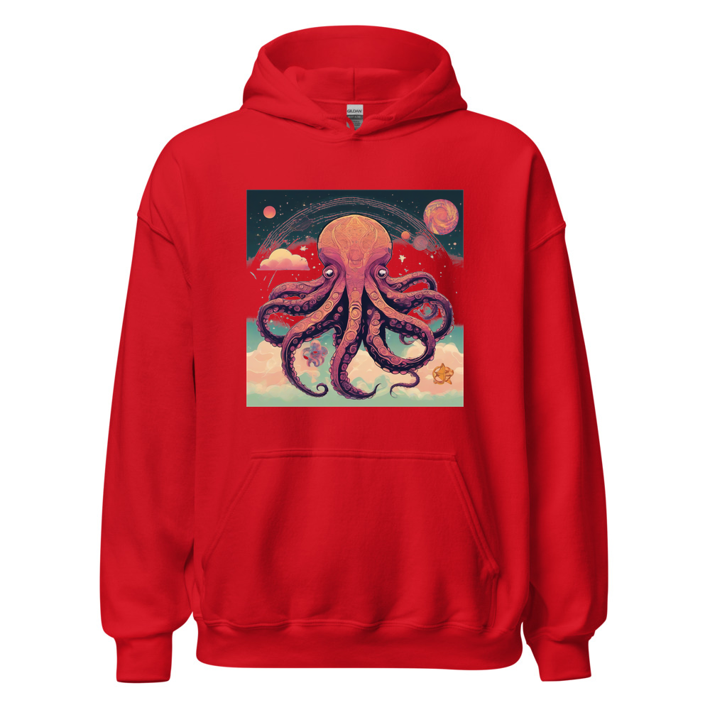 Red Hoodie with print art
