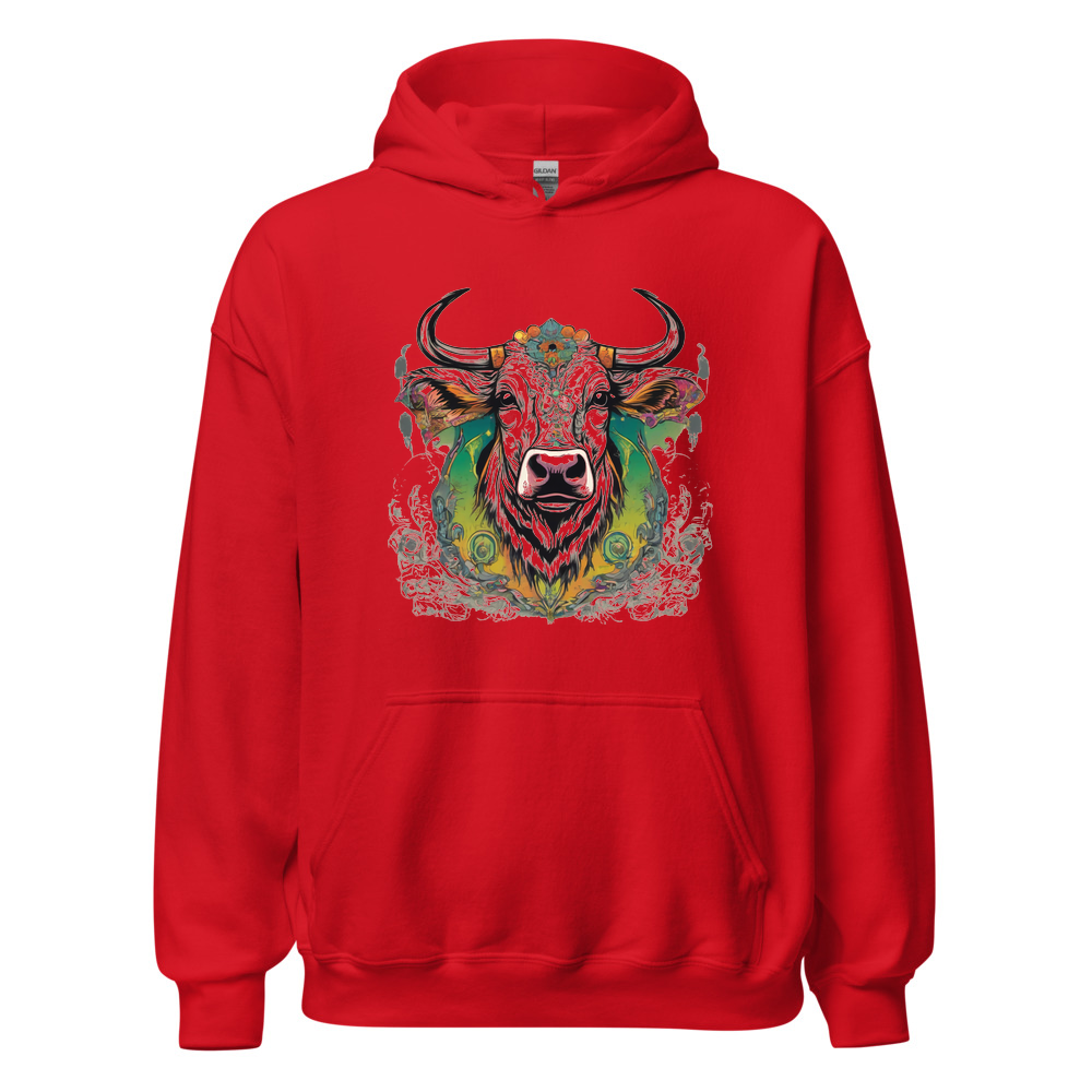 Red Hoodie with print art