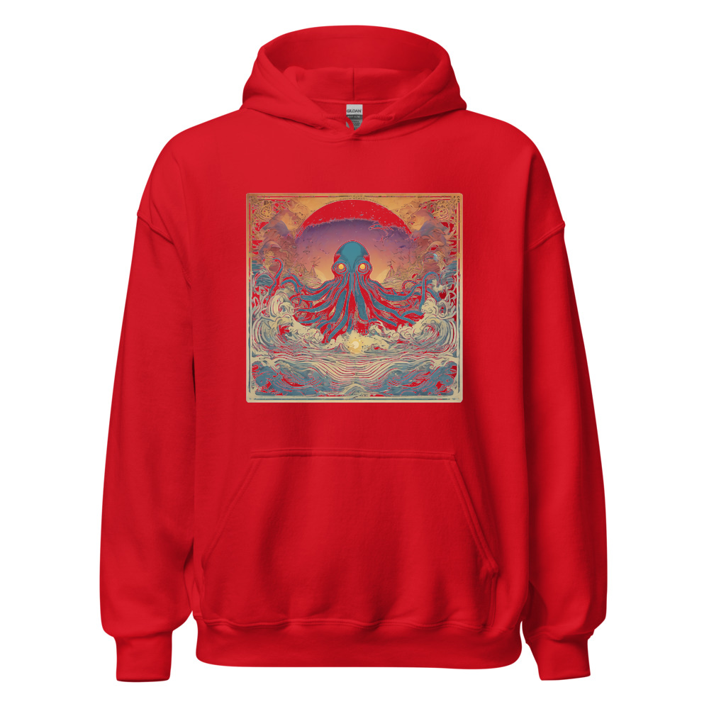 Red Hoodie with print art