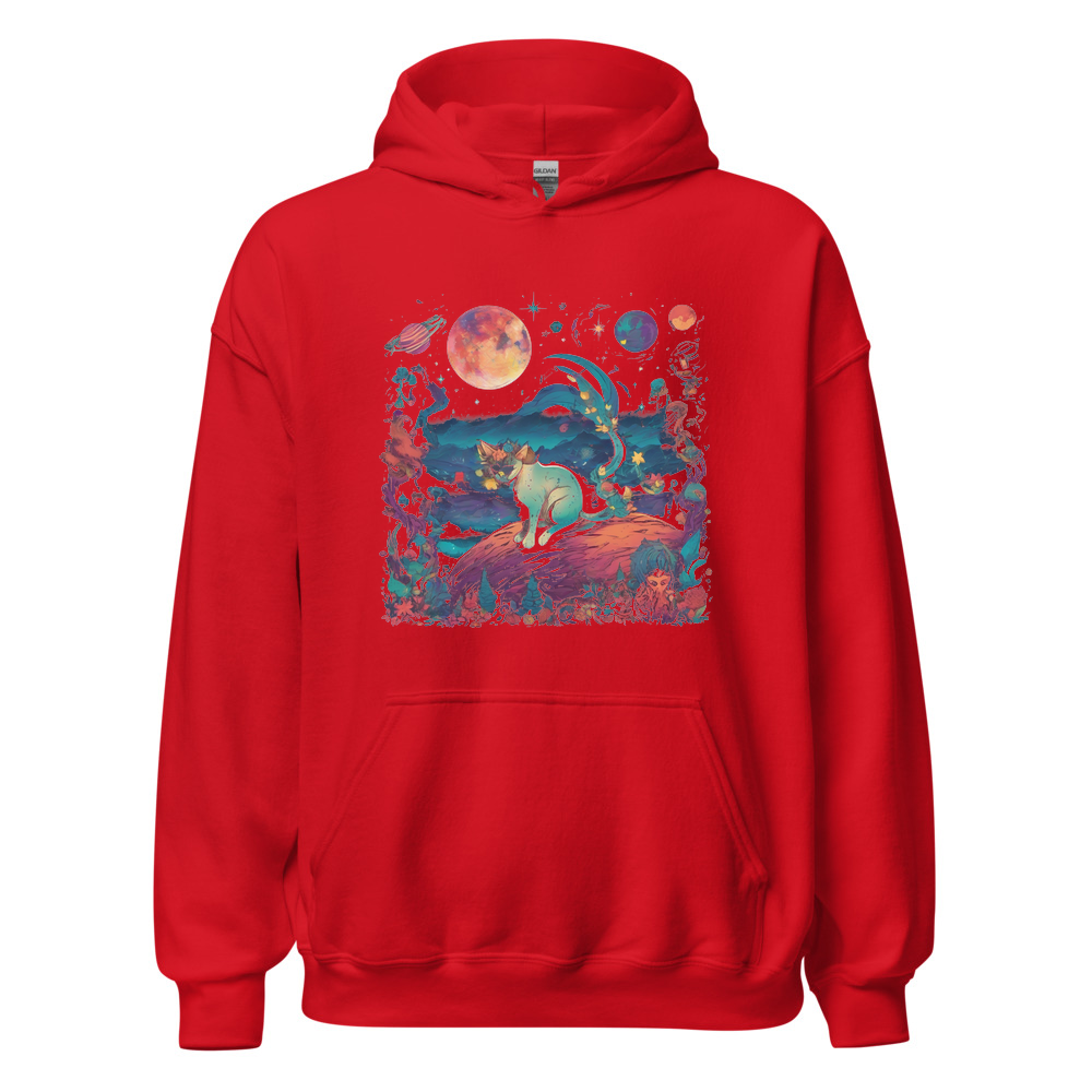 Red Hoodie with print art