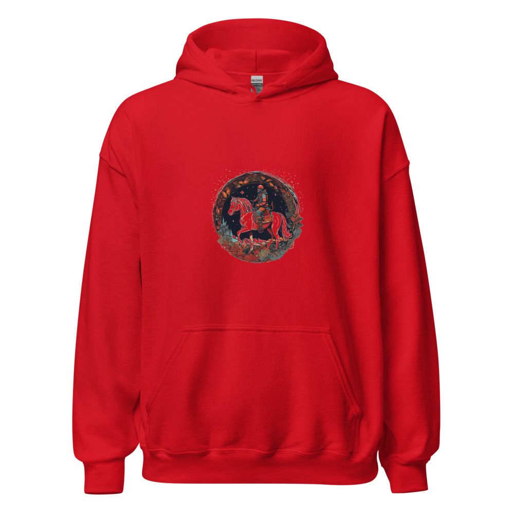 Red Hoodie with print art
