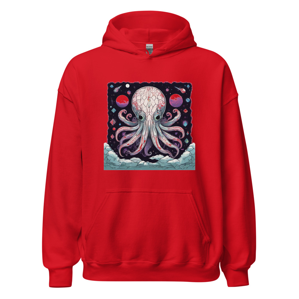 Red Hoodie with print art