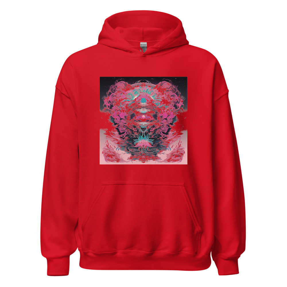 Red Hoodie with print art