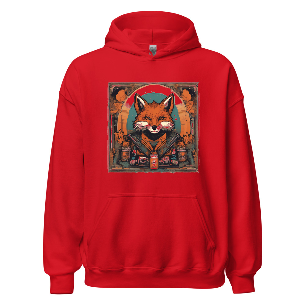 Red Hoodie with print art