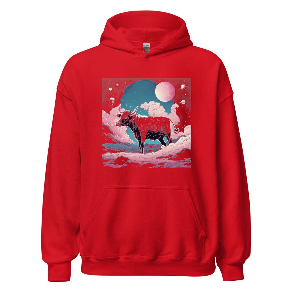 Red Hoodie with print art