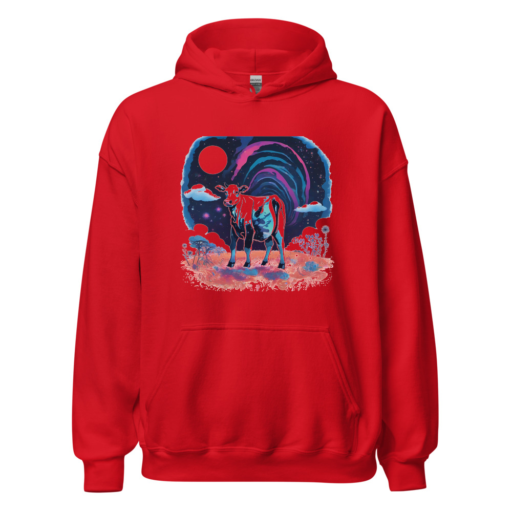 Red Hoodie with print art