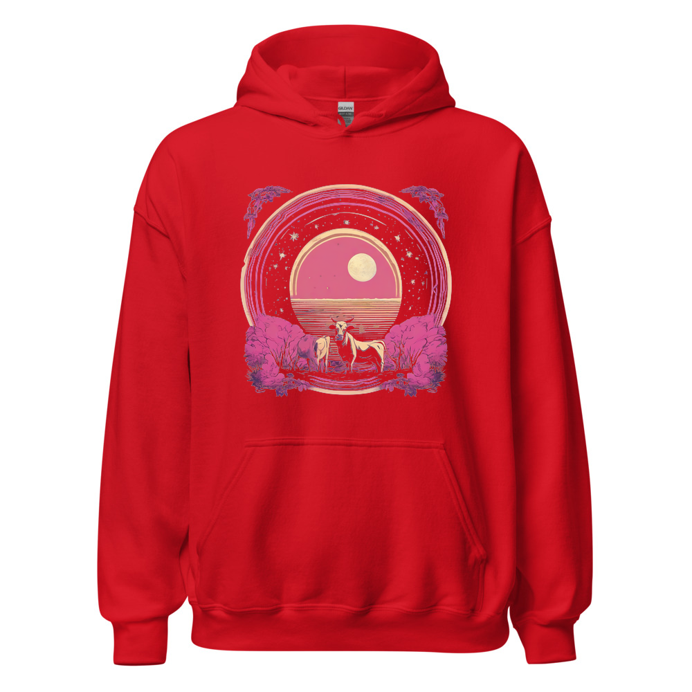 Red Hoodie with print art
