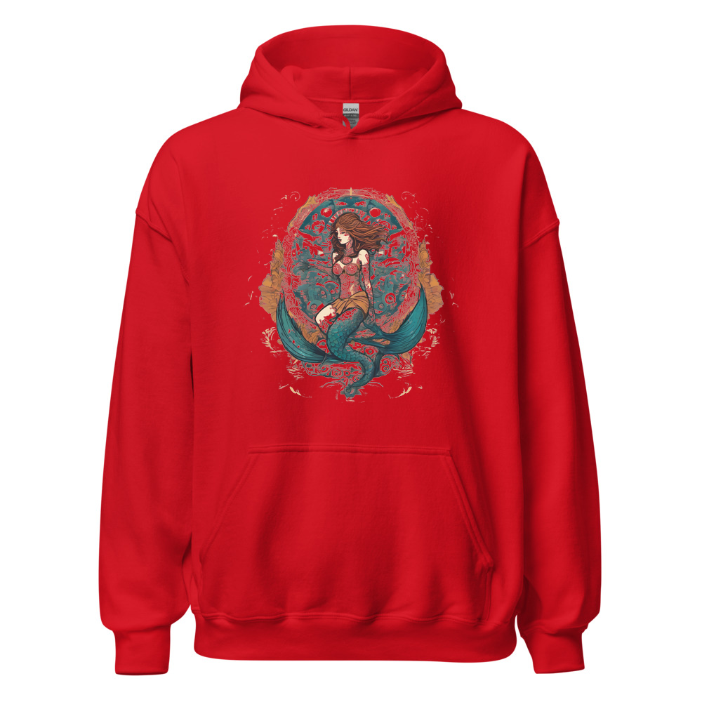 Red Hoodie with print art