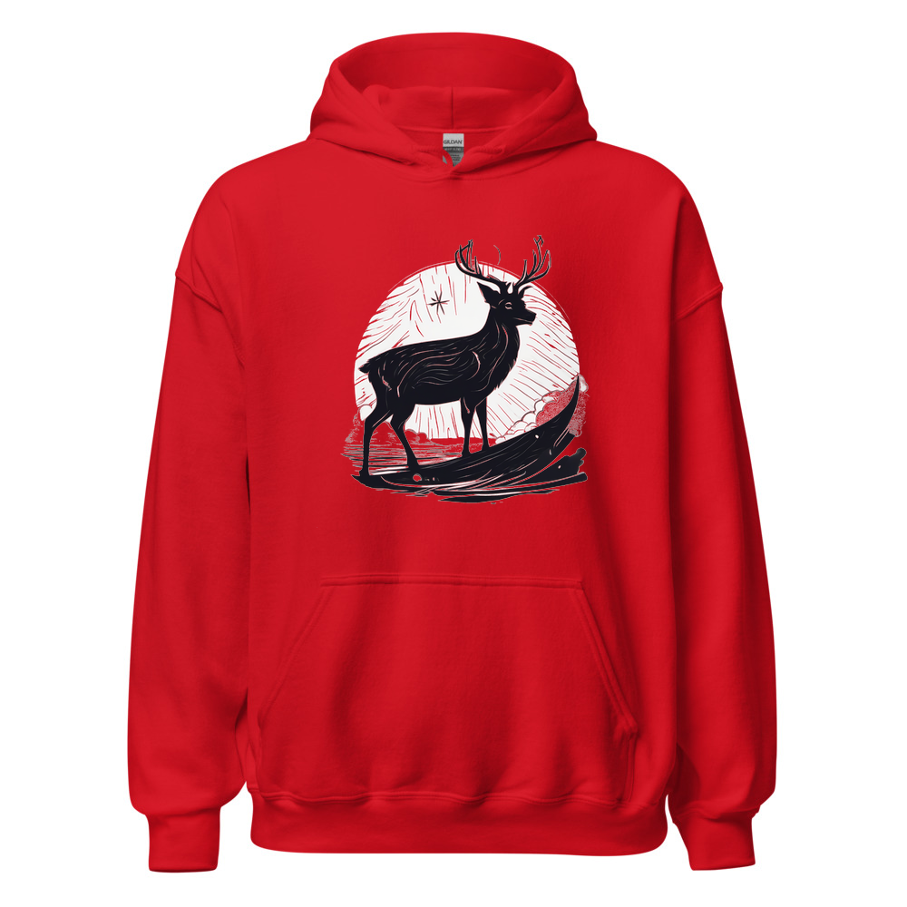 Red Hoodie with print art