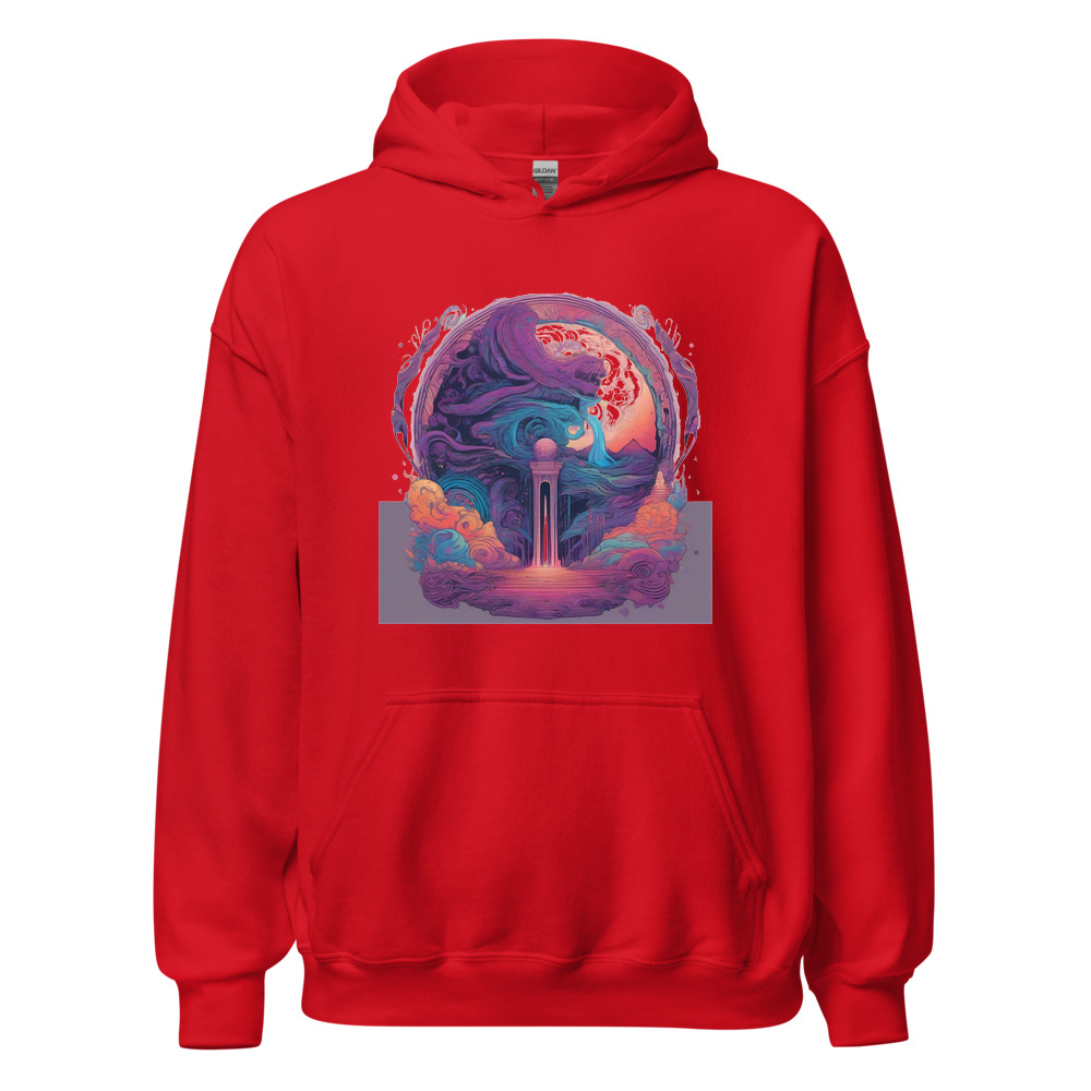 Red Hoodie with print art