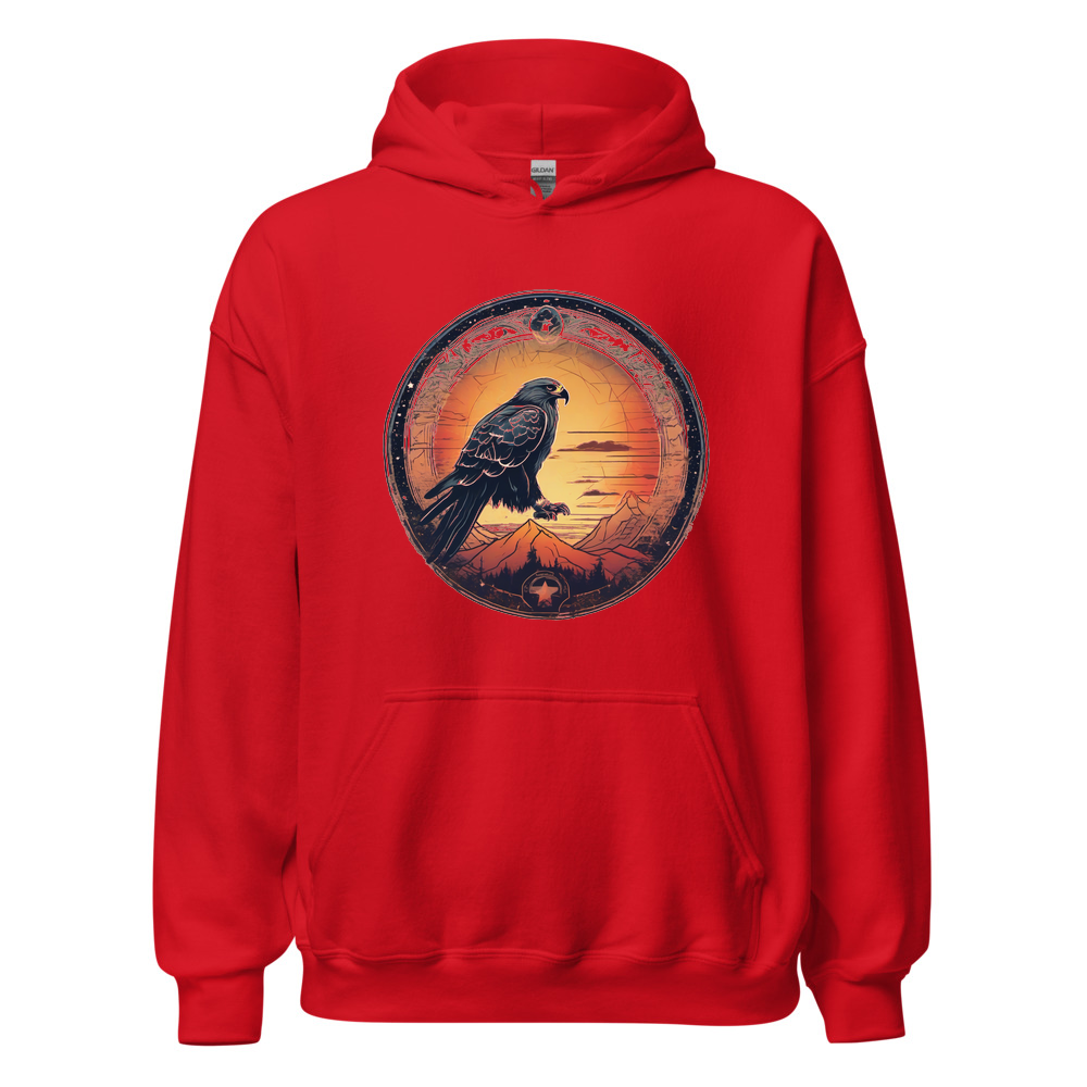 Red Hoodie with print art