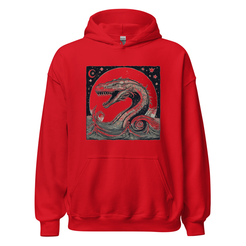Red Hoodie with print art