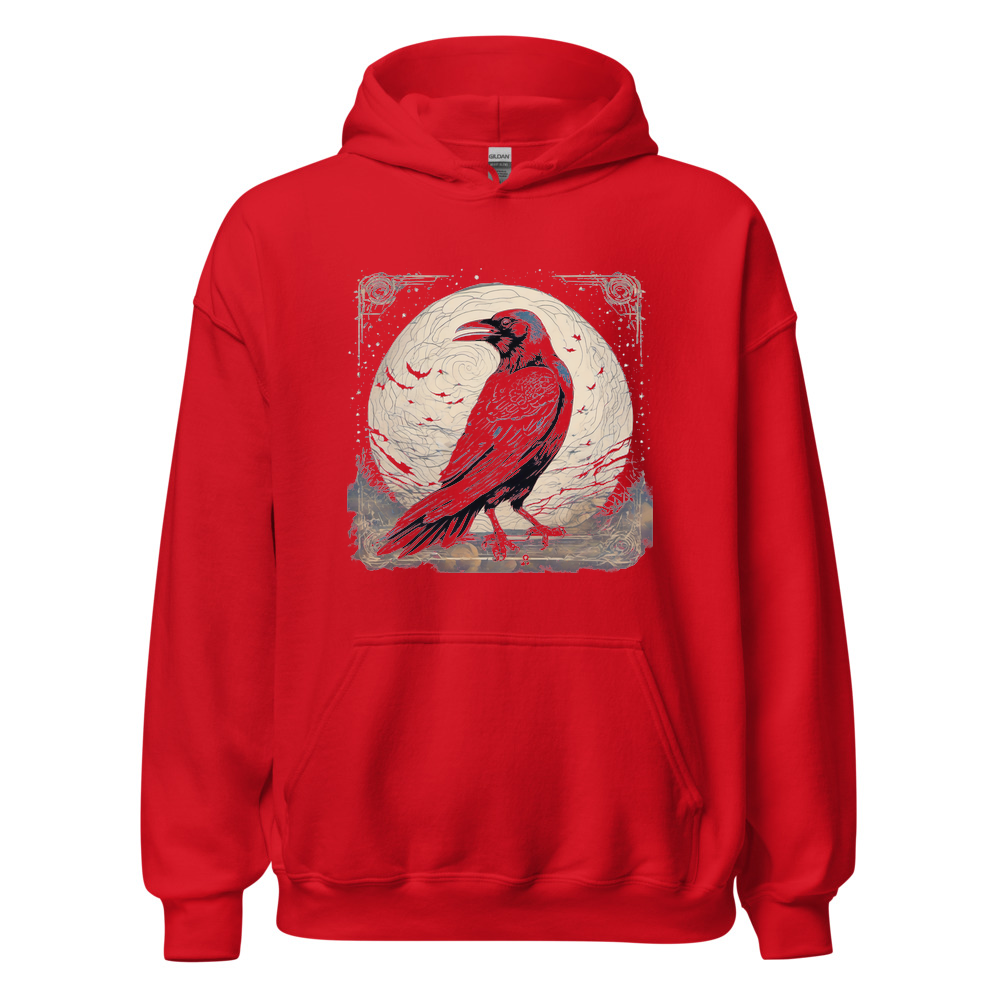 Red Hoodie with print art