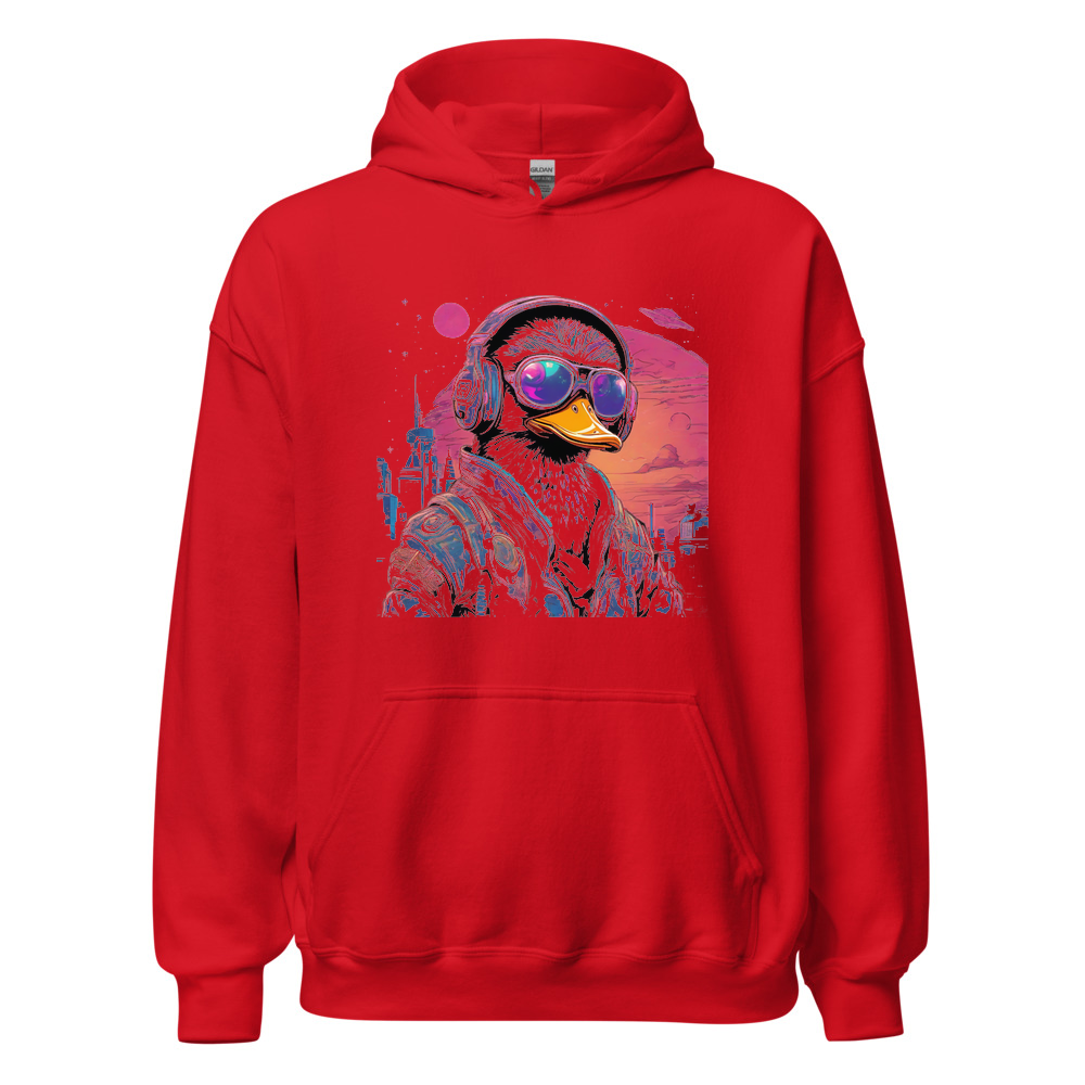 Red Hoodie with print art