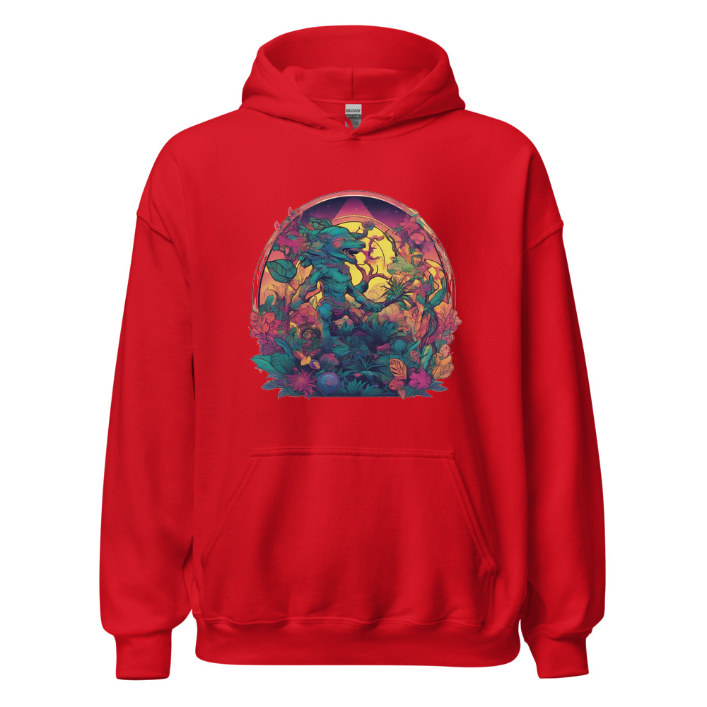 Red Hoodie with print art