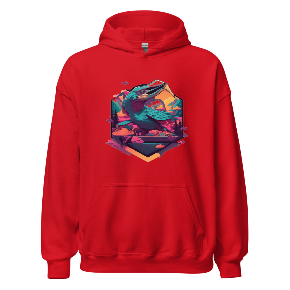 Red Hoodie with print art
