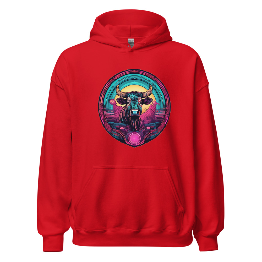 Red Hoodie with print art