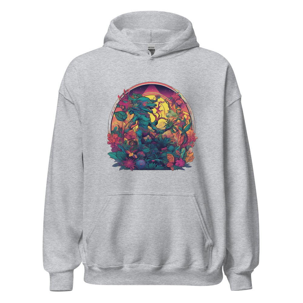 Sport Grey Hoodie with print art