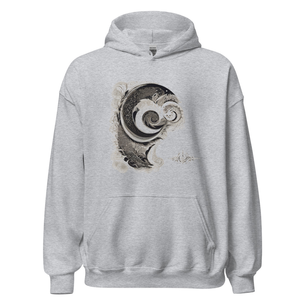 Sport Grey Hoodie with print art