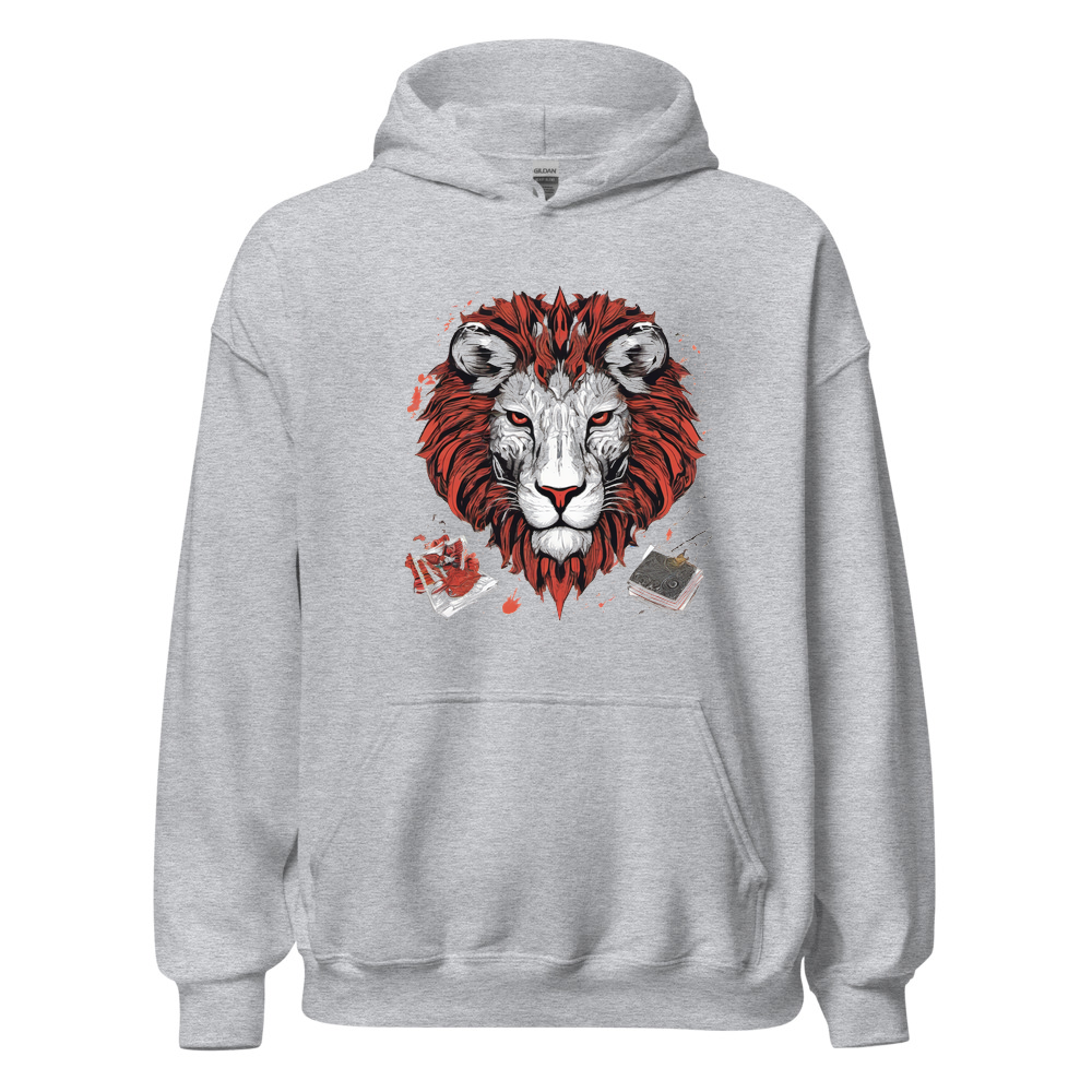 Sport Grey Hoodie with print art