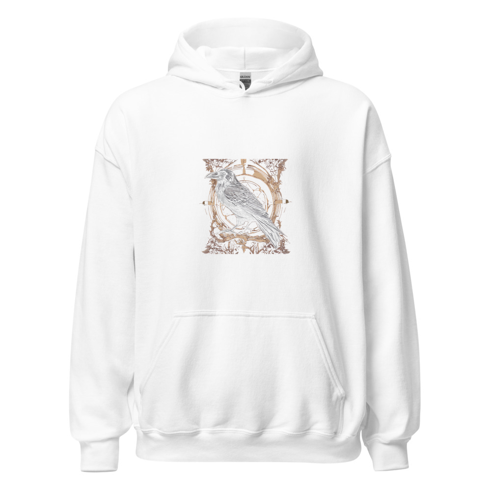 White Hoodie with print art
