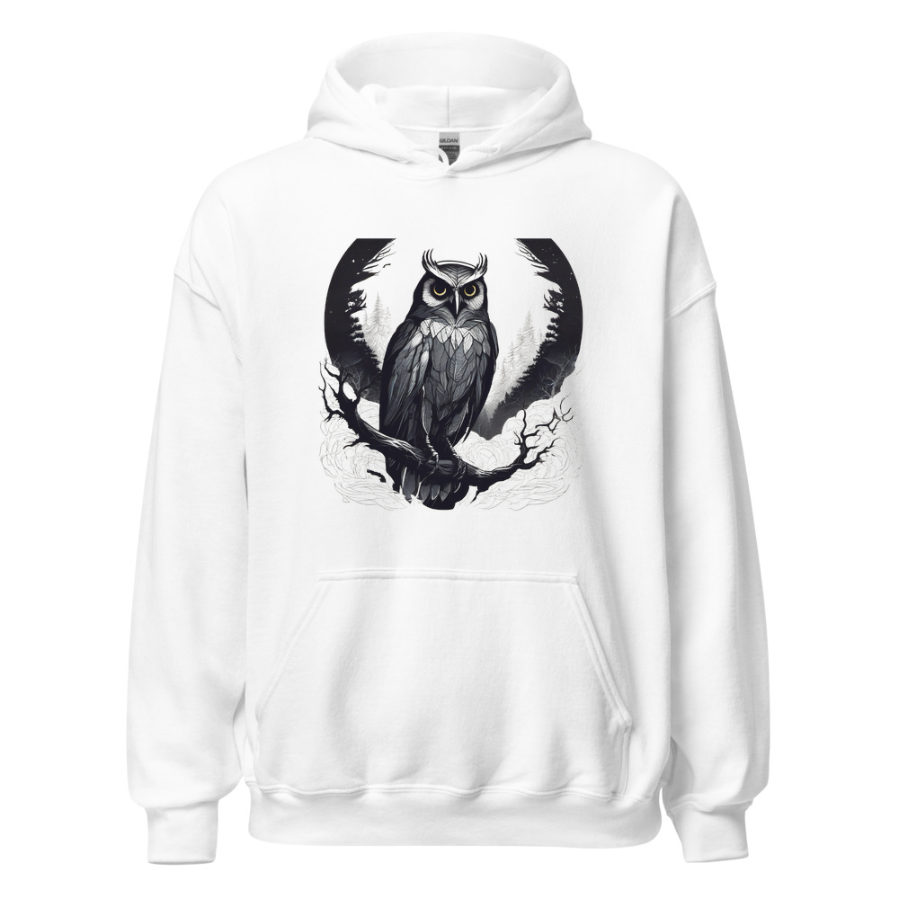 White Hoodie with print art