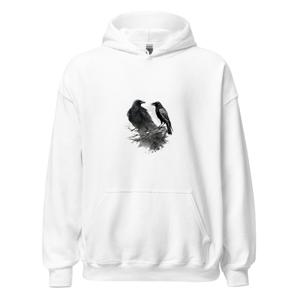 White Hoodie with print art