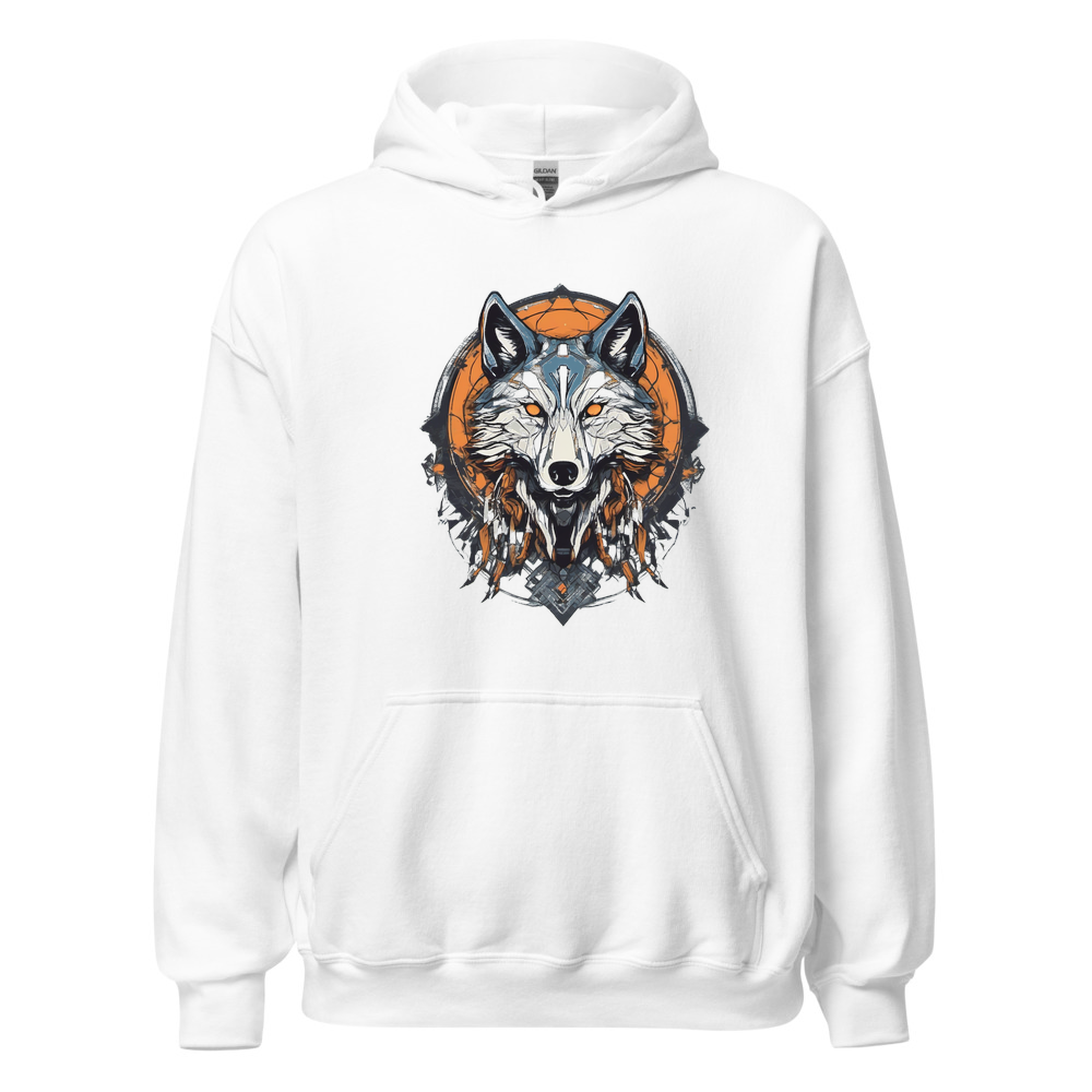 White Hoodie with print art