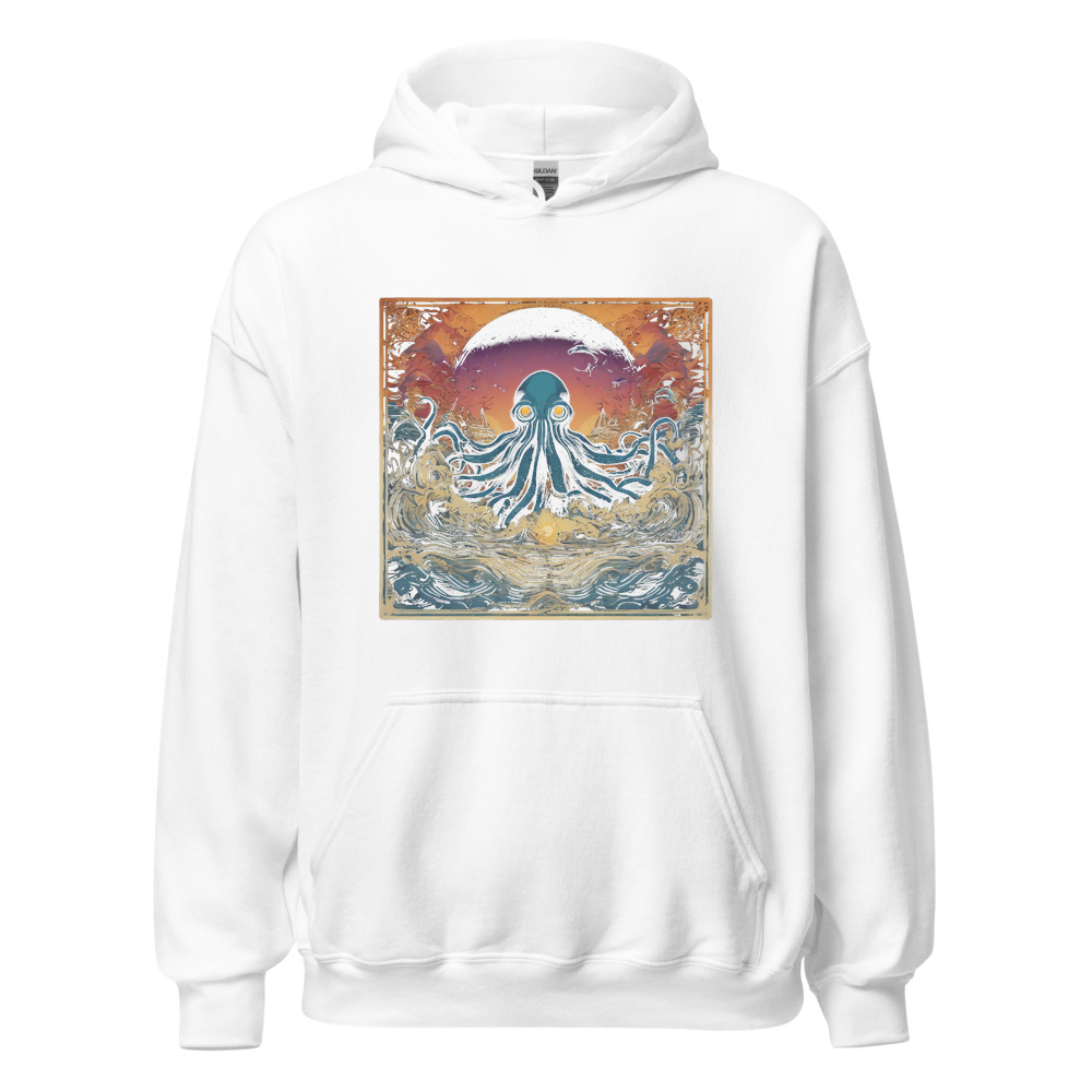 White Hoodie with print art