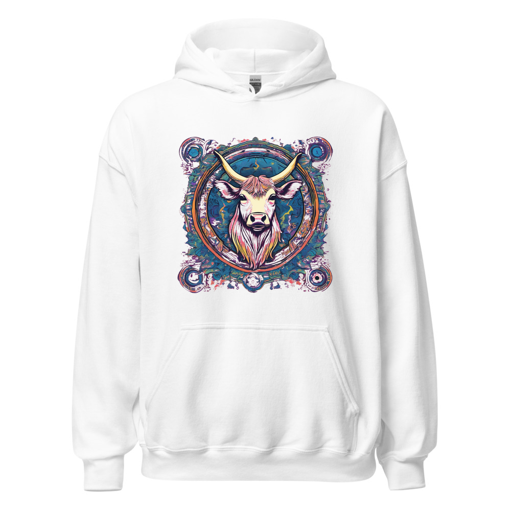 White Hoodie with print art