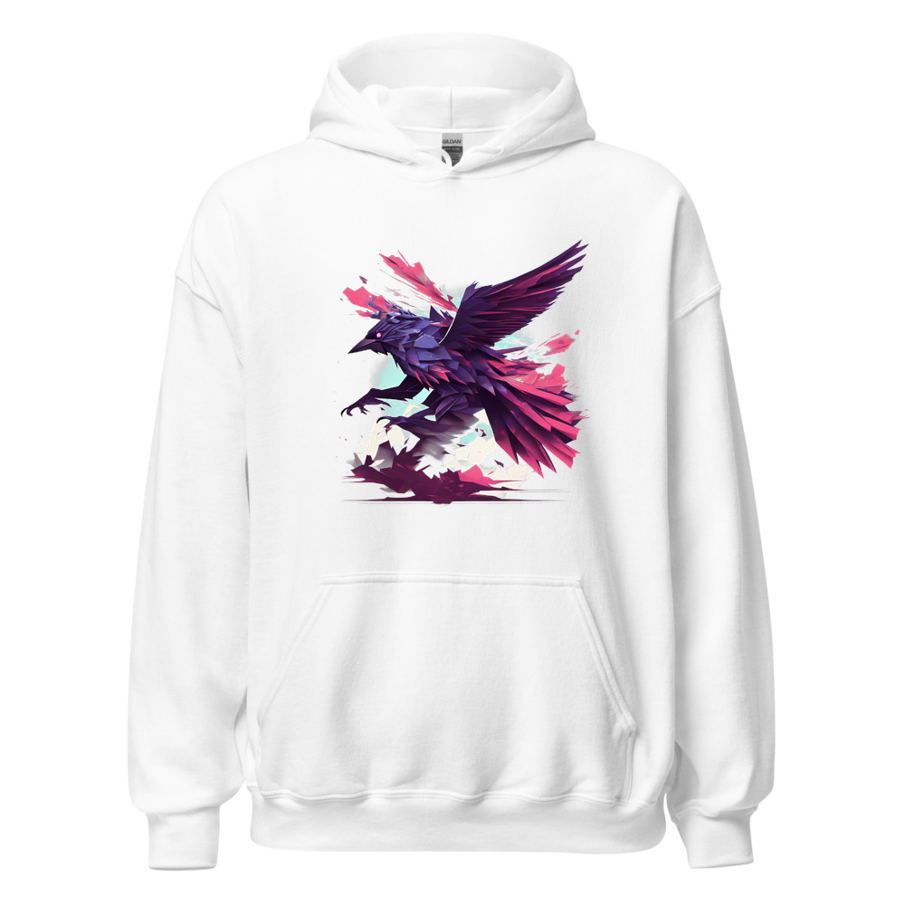 White Hoodie with print art