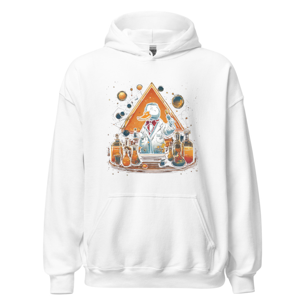 White Hoodie with print art