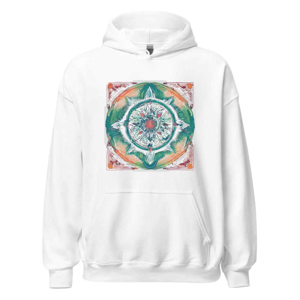 White Hoodie with print art
