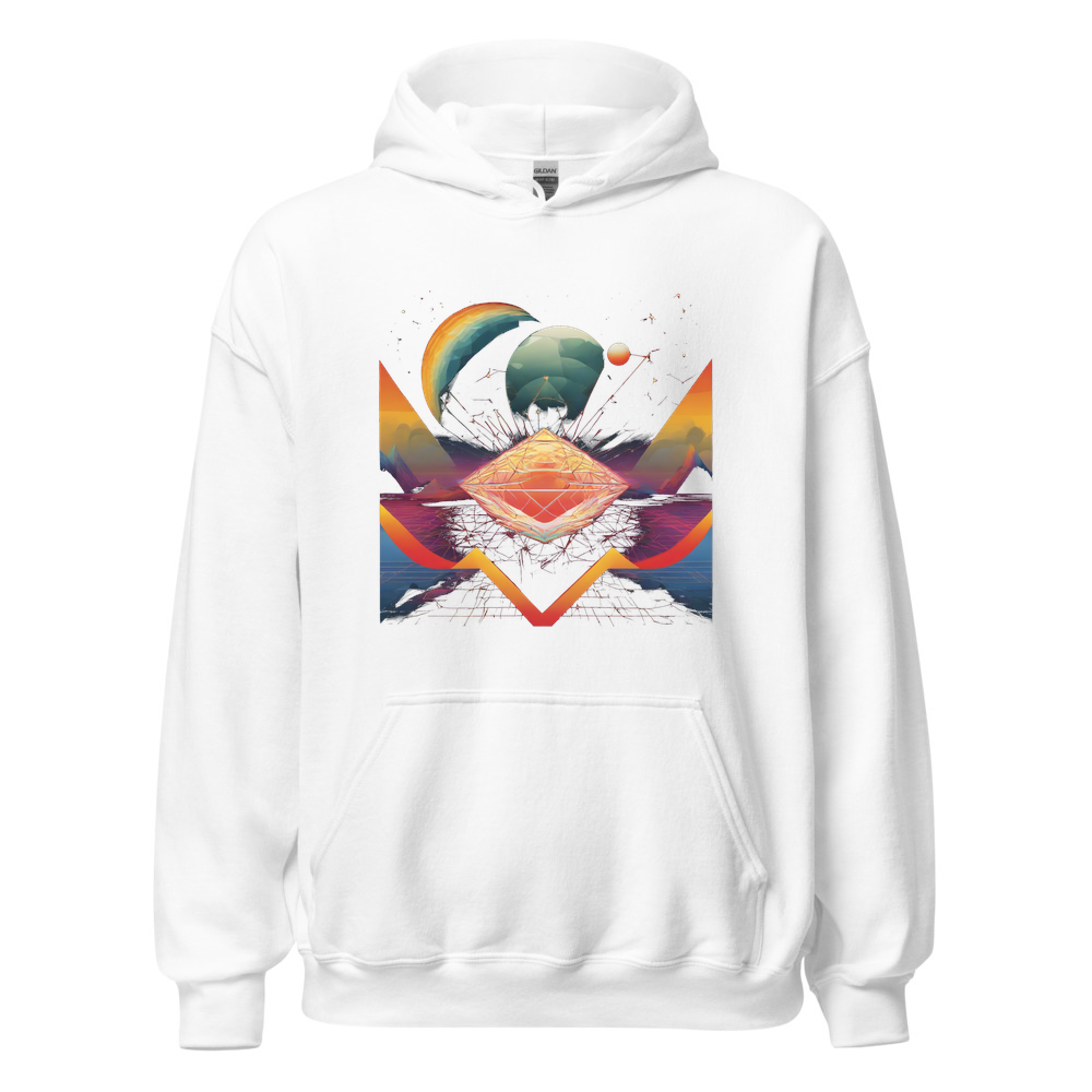 White Hoodie with print art