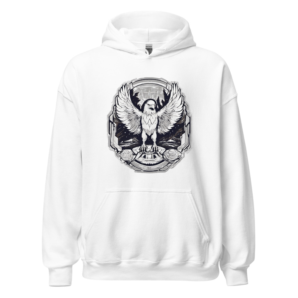 White Hoodie with print art
