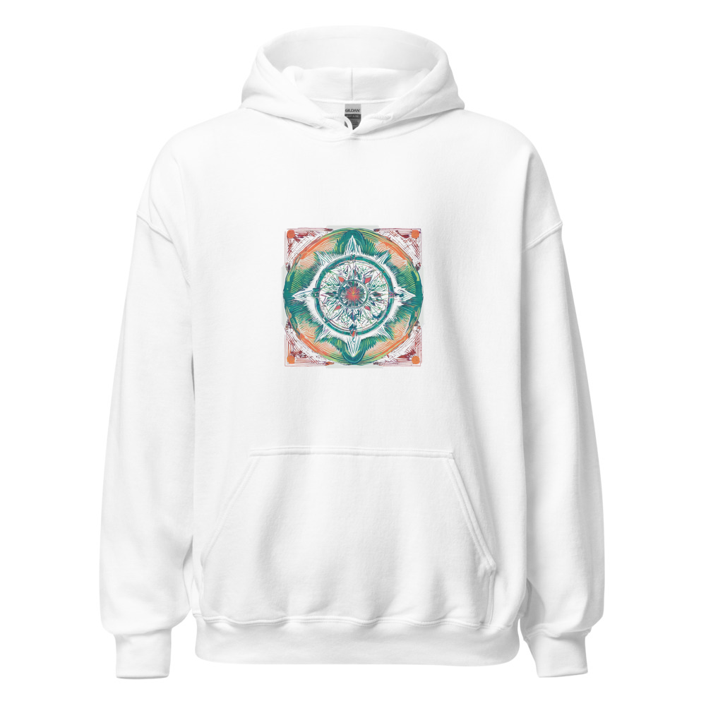 White Hoodie with print art