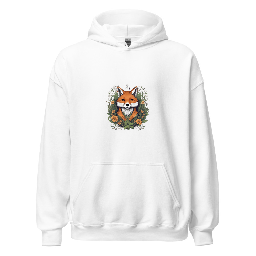 White Hoodie with print art