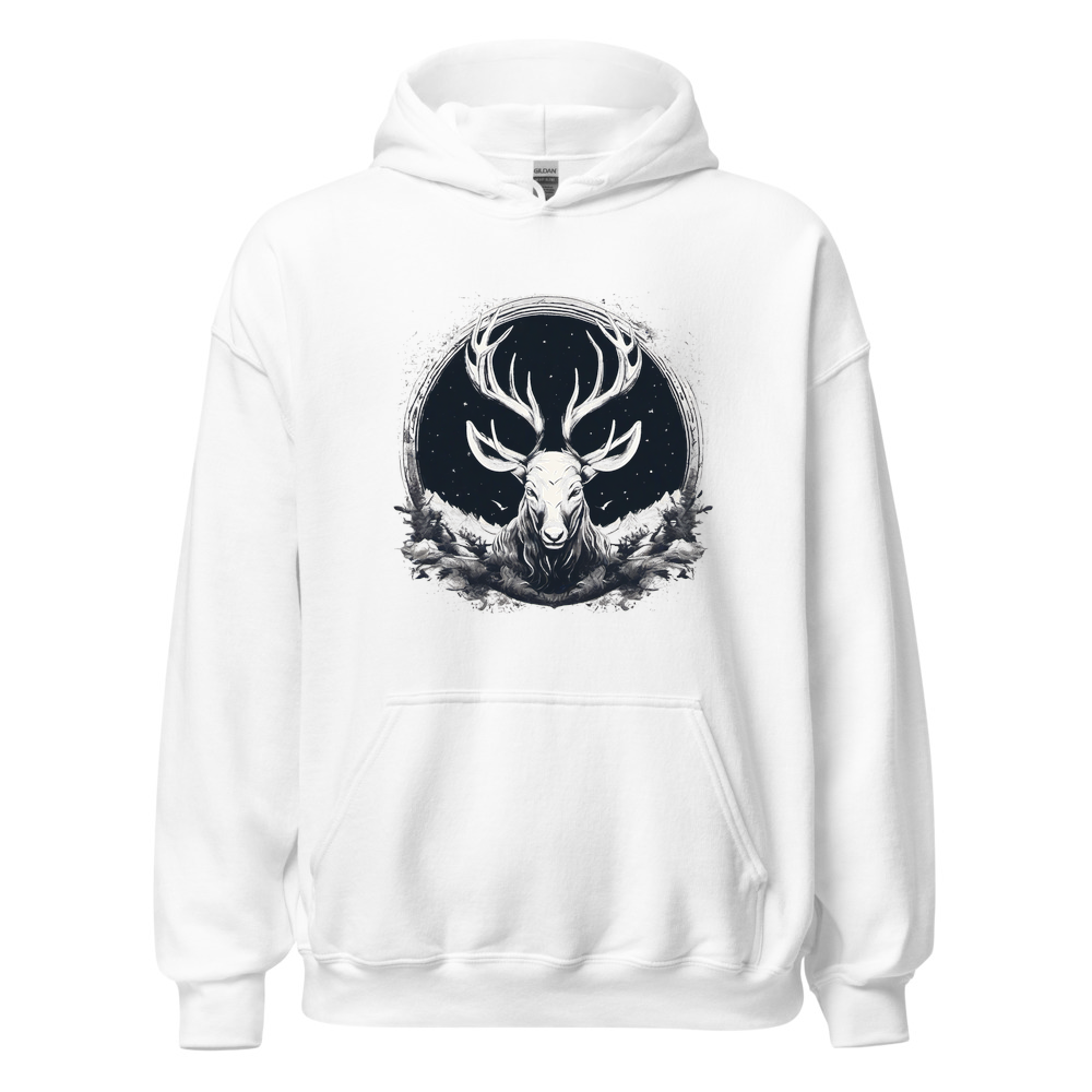 White Hoodie with print art