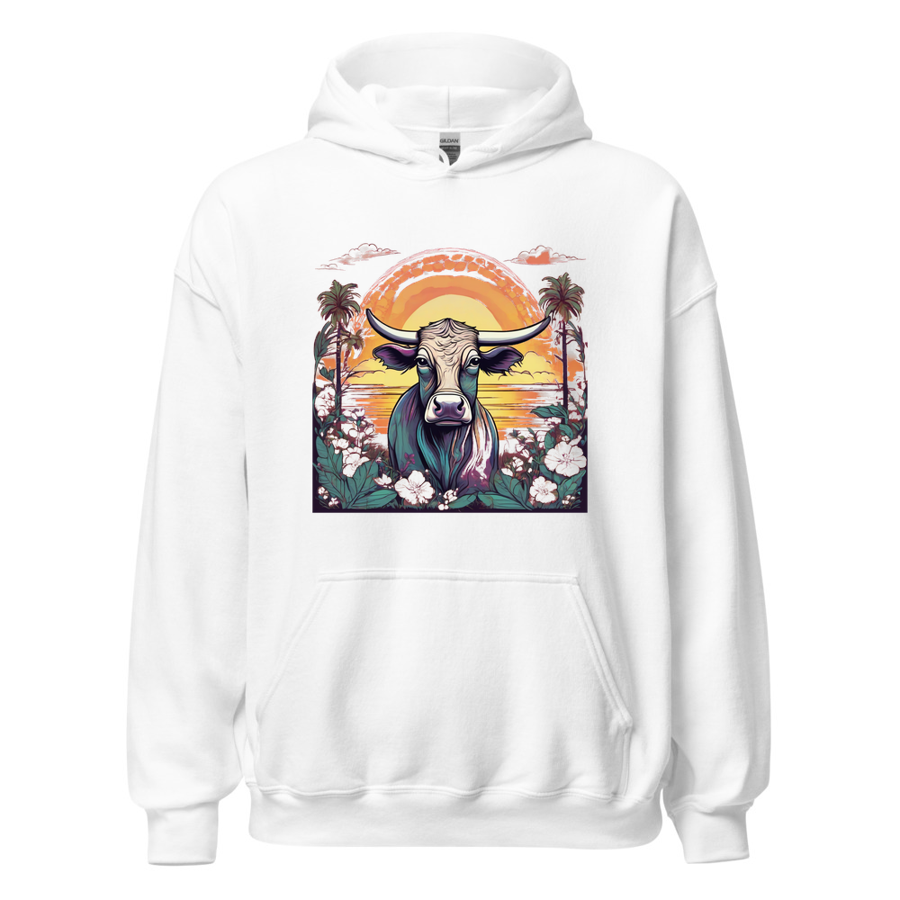 White Hoodie with print art
