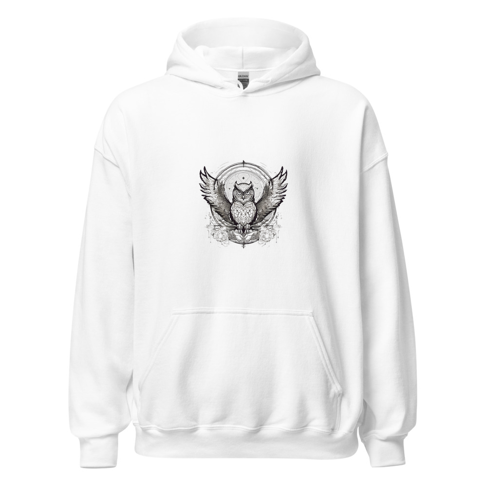 White Hoodie with print art