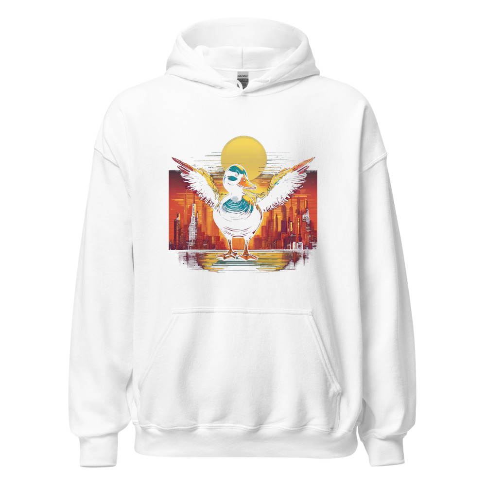 White Hoodie with print art