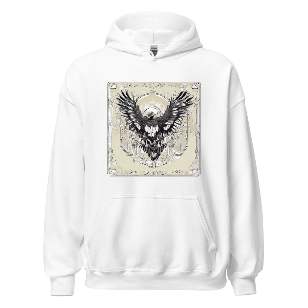 White Hoodie with print art